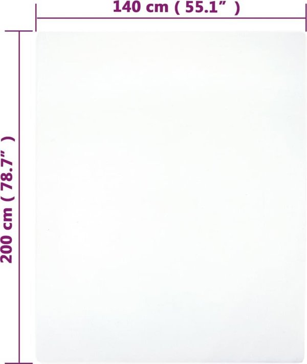 vidaXL Λευκο Σεντονι 140x200 εκ. απο Βαμβακερο Ζερσεϊ