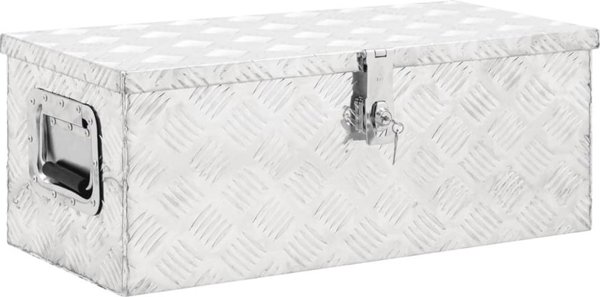 vidaXL Skrzynka do przechowywania, srebrna, 70x31x27 cm, aluminium