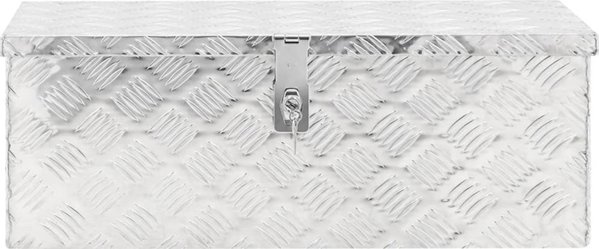 vidaXL Skrzynka do przechowywania, srebrna, 70x31x27 cm, aluminium