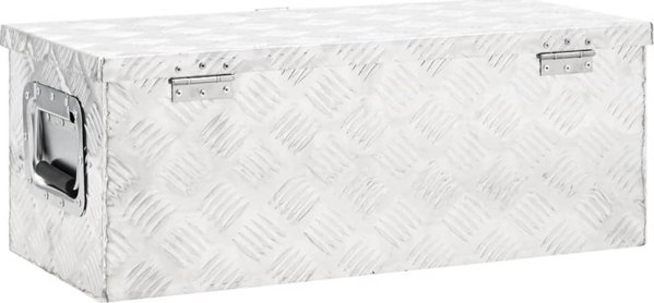 vidaXL Skrzynka do przechowywania, srebrna, 70x31x27 cm, aluminium