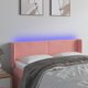 vidaXL Zaglowek do lozka z LED, rozowy, 147x16x78/88 cm, aksamit