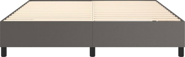 vidaXL Κρεβάτι κοντινεντάλ, γκρι, 180x200 cm, επενδυμένο με οικολογικό δέρμα