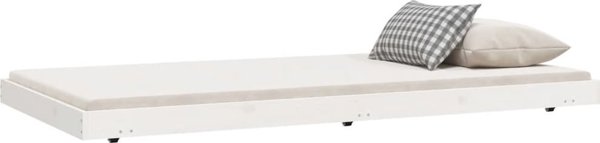 vidaXL Rama κρεβατιού, λευκή, 100 x 200 cm, μασίφ πεύκο