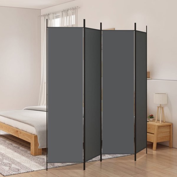 vidaXL vidaXL Parawan 4-panelowy, antracytowy, 200x200 cm, tkanina