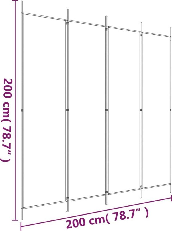 vidaXL vidaXL Parawan 4-panelowy, antracytowy, 200x200 cm, tkanina