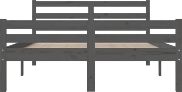 vidaXL Κρεβατοκάμαρα, γκρι, μασίφ ξύλο, 150x200 εκ., King Size