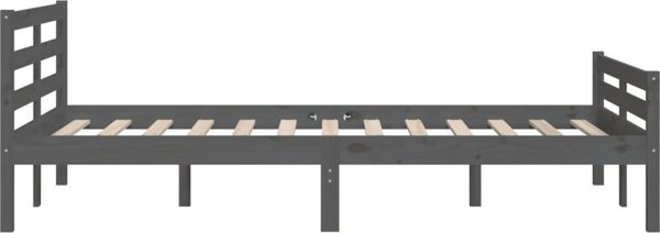 vidaXL Κρεβατοκάμαρα, γκρι, μασίφ ξύλο, 150x200 εκ., King Size