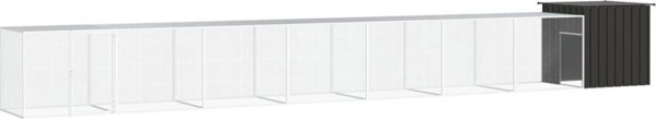 vidaXL Κλωβός για κοτόπουλα, ανθρακί, 800x91x100 cm, ατσάλι