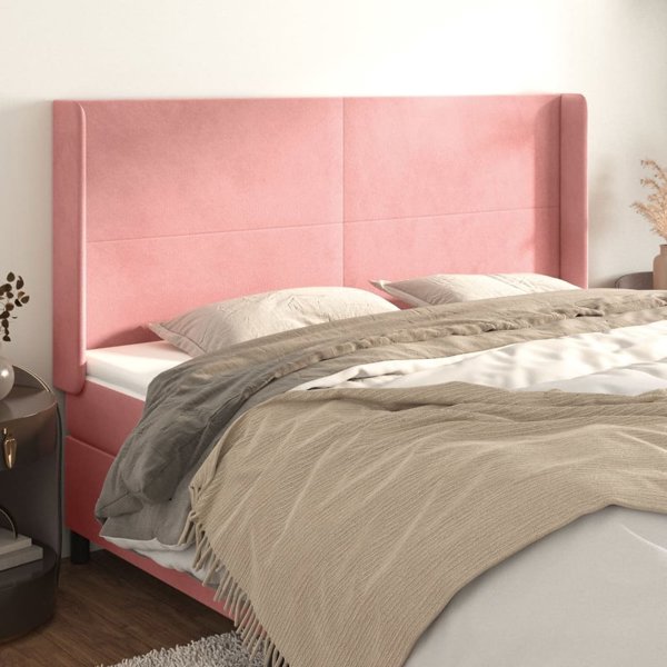 vidaXL κεφαλάρι τύπου uszak, ροζ, 203x16x118/128 εκ., βελούδινο