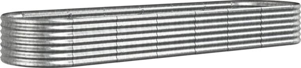 vidaXL vidaXL Donica ogrodowa, malowana proszkowo stal, 296x80x36 cm, srebrna