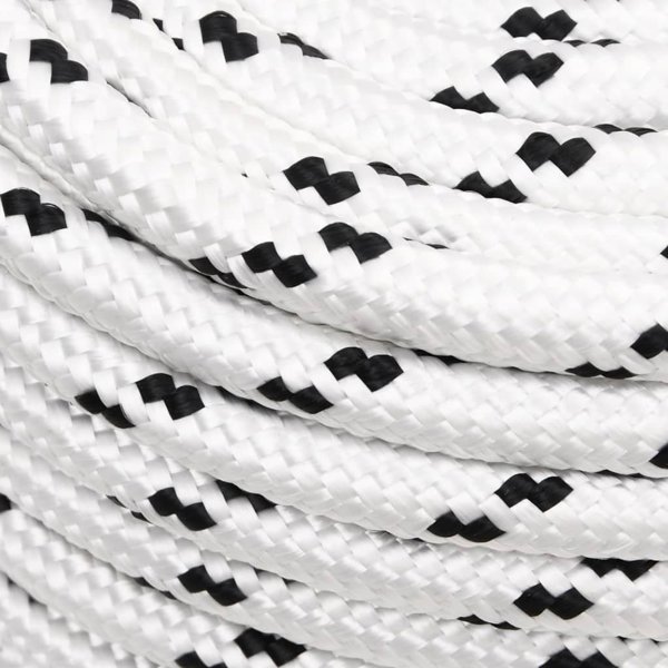 vidaXL Πλεγμένο ναυτικό σχοινί λευκό 14 mm x 100 m από πολυεστέρα