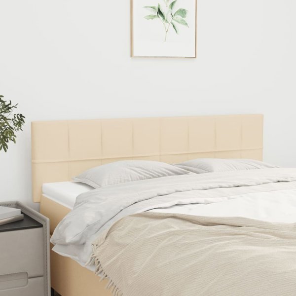 vidaXL Κεφαλάρια κρεβατιού 2 τεμ. κρεμ 72x5x78/88 cm ύφασμα