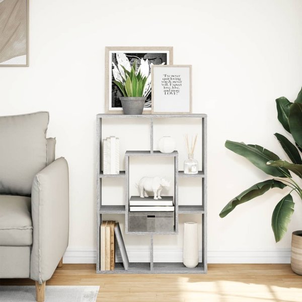 vidaXL Ράφι γκρι δρυς Sonoma 63x20x90 εκ. από ξυλόγλυπτο υλικό