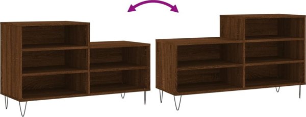 vidaXL Szafka na buty, brazowy dab, 102x36x60 cm