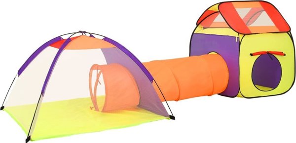 vidaXL Παιδική Σκηνή με 250 Μπάλες, Πολύχρωμη, 338x123x111 cm