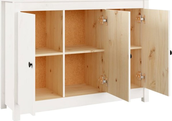 vidaXL Ντουλάπι, λευκό, 100x35x74 εκ, μασίφ πεύκο