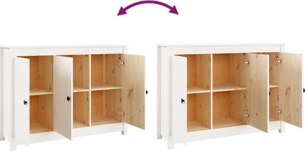 vidaXL Ντουλάπι, λευκό, 100x35x74 εκ, μασίφ πεύκο