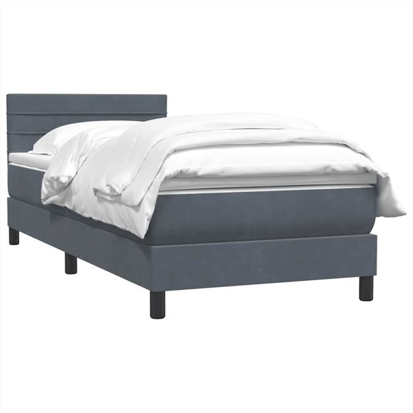 vidaXL Krebati Continental me Stroma, Skouro Gkri Veloudo, 80x210 cm