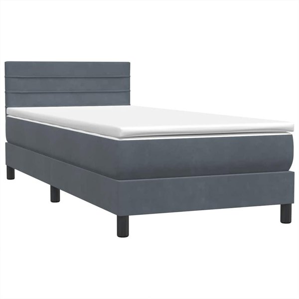 vidaXL Krebati Continental me Stroma, Skouro Gkri Veloudo, 80x210 cm