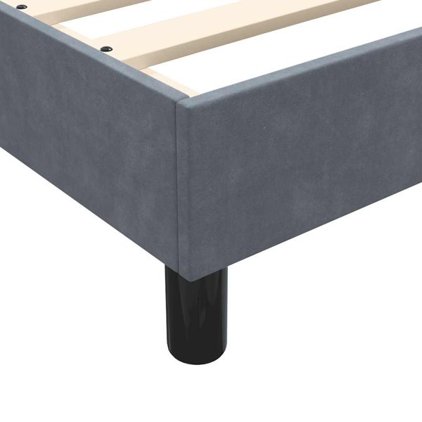 vidaXL Krebati Continental me Stroma, Skouro Gkri Veloudo, 80x210 cm