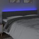 vidaXL κεφαλάρι για κρεβάτι με LED σκούρο γκρι 200x5x78/88 εκ. υφασμάτινο