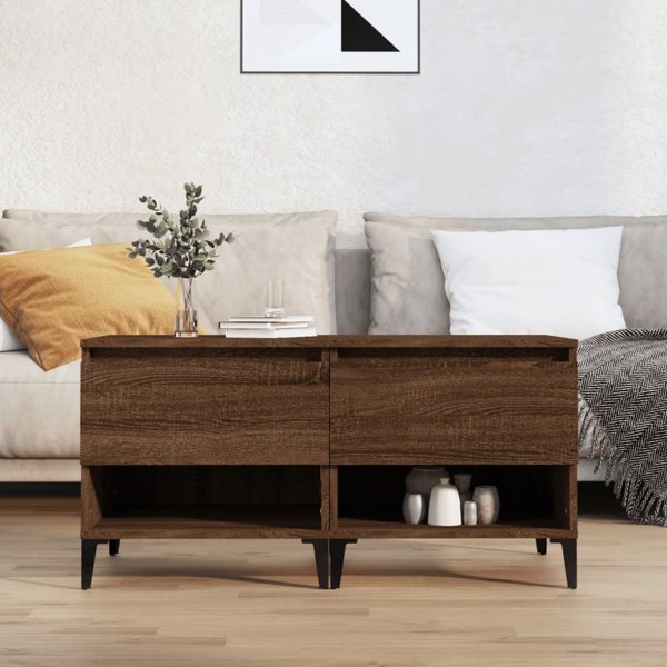 vidaXL Σετ 2 τραπεζάκια βοηθητικά, καφέ δρυς, 50x46x50 cm