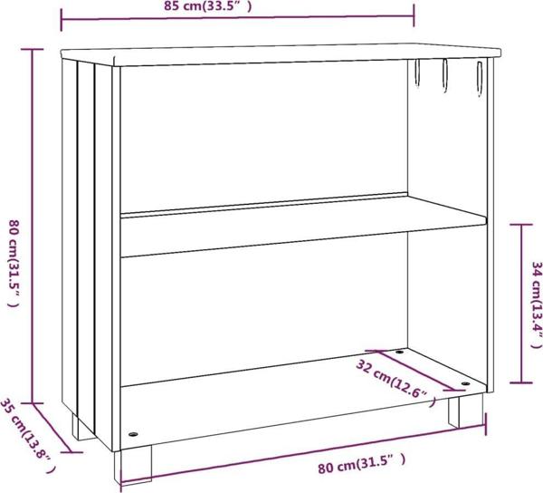 vidaXL Ράφι, ανοιχτό γκρι, 85x35x80 εκ, ξύλο πεύκου