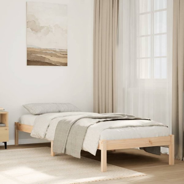 vidaXL Μονό κρεβάτι χωρίς στρώμα, 90x220 εκ., από μασίφ πεύκο