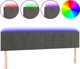 vidaXL Zaglowek do lozka z LED, skouro gkri, 160x5x78/88 cm, aksamit