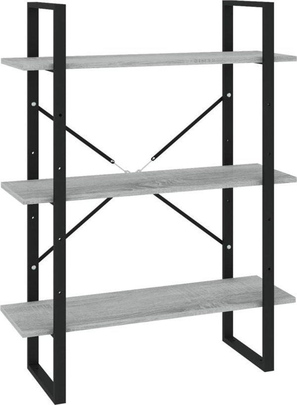 vidaXL Regal na ksiazki, szary dab sonoma, 80x30x105 cm