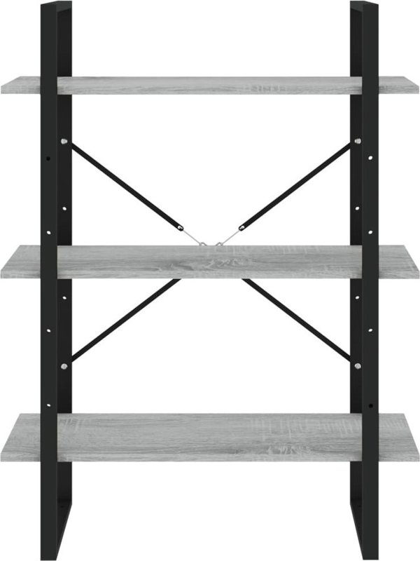 vidaXL Regal na ksiazki, szary dab sonoma, 80x30x105 cm