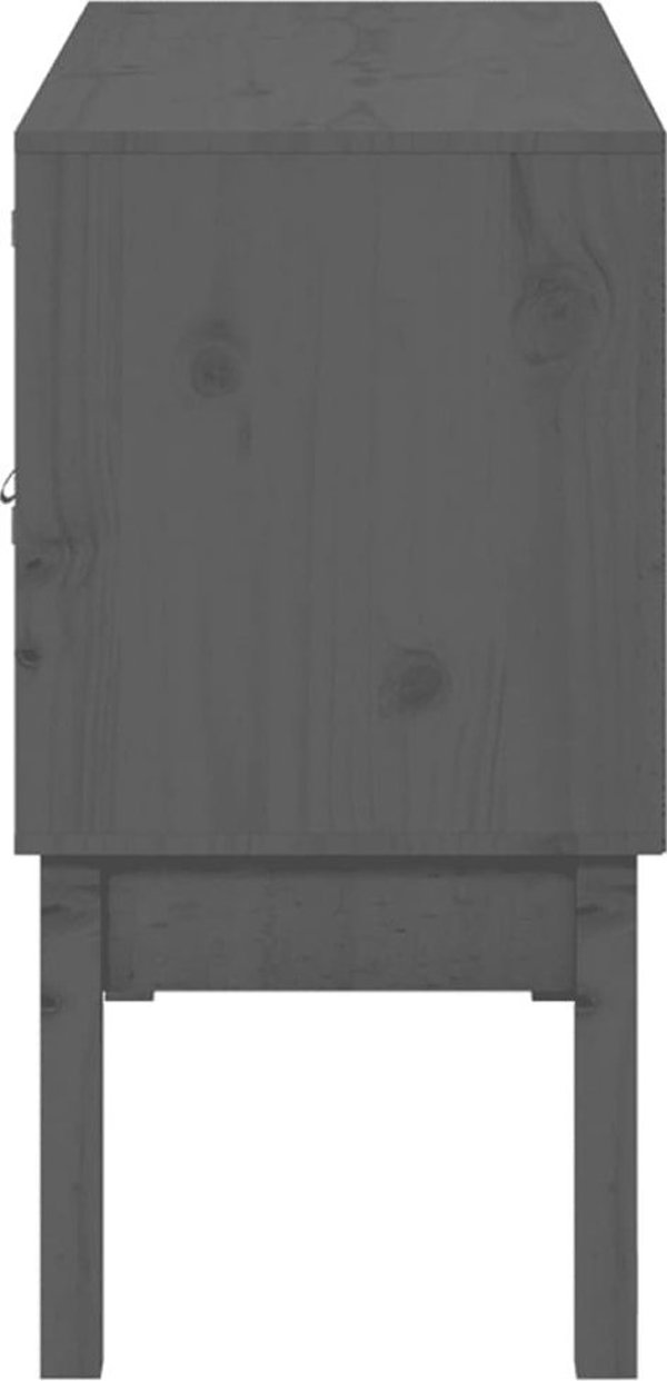 vidaXL Szafka, szara, 110x40x78 cm, lite drewno sosnowe
