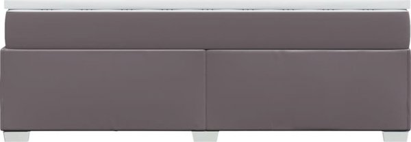 vidaXL Lozko kontynentalne z materacem szare ekoskora 200x200 cm