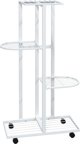 vidaXL Kwietnik z 4 polkami i kolkami, 44x23x80 cm, bialy, zelazny