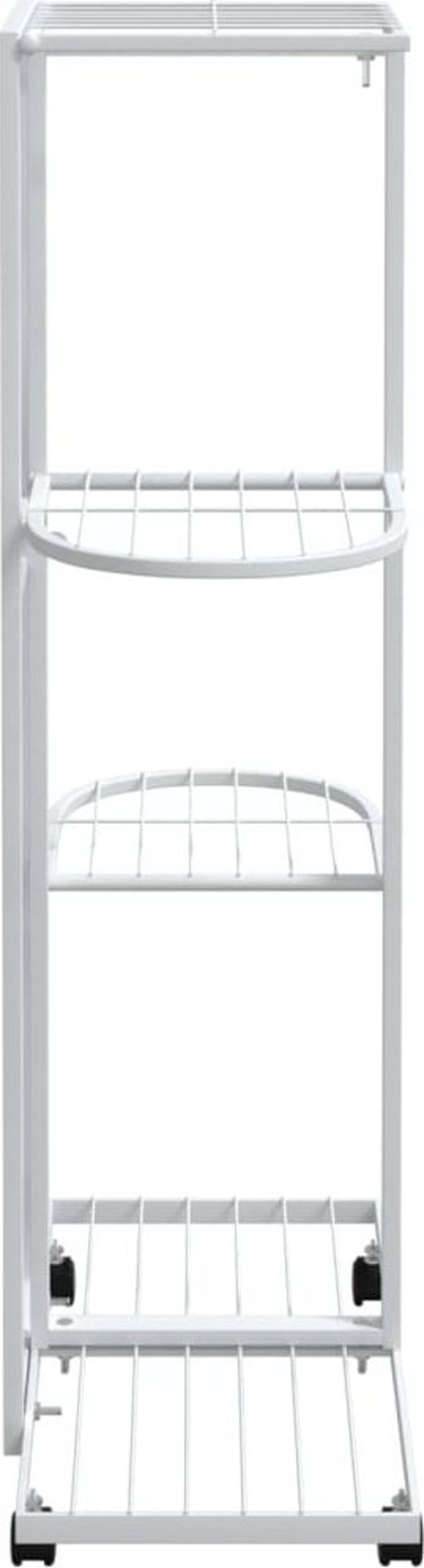 vidaXL Kwietnik z 4 polkami i kolkami, 44x23x80 cm, bialy, zelazny