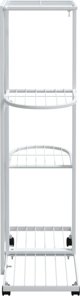 vidaXL Kwietnik z 4 polkami i kolkami, 44x23x80 cm, bialy, zelazny
