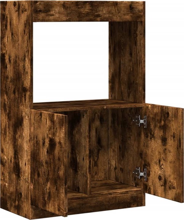 vidaXL Wysoaka szafka, przydymiony dab, 63x33x100 cm