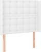 vidaXL Zaglowek do lozka z LED, bialy, 83x16x118/128 cm, sztuczna skora