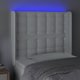 vidaXL Zaglowek do lozka z LED, bialy, 83x16x118/128 cm, sztuczna skora