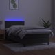 vidaXL Κρεβάτι Continental με Στρώμα και LED, Γκρι Βελούδο, 100x200cm