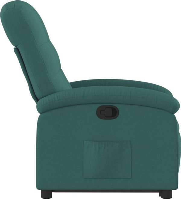 vidaXL Ανακλινόμενη ανυψούμενη πολυθρόνα σκούρο πράσινο με ύφασμα