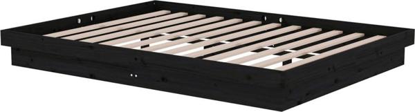 vidaXL Rama lozka czarna lite drewno 140x190 cm