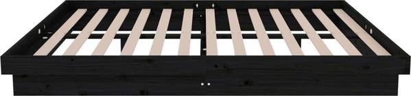 vidaXL Rama lozka czarna lite drewno 140x190 cm