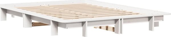 vidaXL Rama κρεβατιού χωρίς στρώμα, λευκή, 120x200 εκ, πεύκο