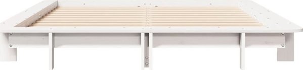 vidaXL Rama κρεβατιού χωρίς στρώμα, λευκή, 120x200 εκ, πεύκο