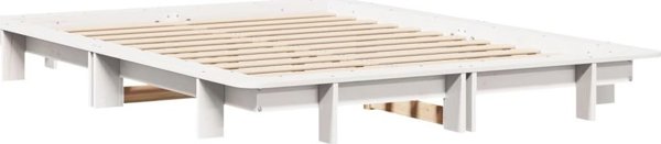 vidaXL Rama κρεβατιού χωρίς στρώμα, λευκή, 120x200 εκ, πεύκο
