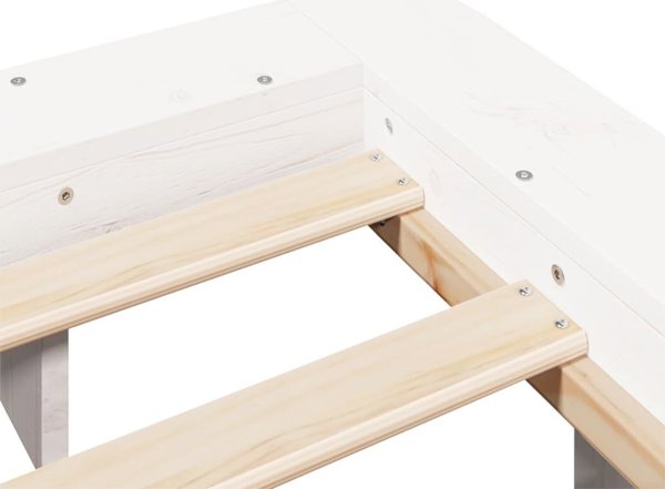 vidaXL Rama κρεβατιού χωρίς στρώμα, λευκή, 120x200 εκ, πεύκο