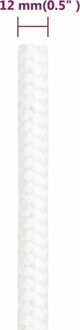 vidaXL Λευκό μονόχρωμο ναυτικό σχοινί 12 mm, 50 m, πολυπροπυλένιο