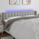 vidaXL Κεφαλάρι κρεβατιού με LED, ανοιχτό γκρι, 183x16x78/88 cm, ύφασμα