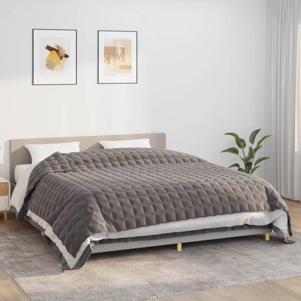 vidaXL Βάρος πάπλωμα, γκρι, 235x290 εκ., 11 κιλά, υφασμάτινο